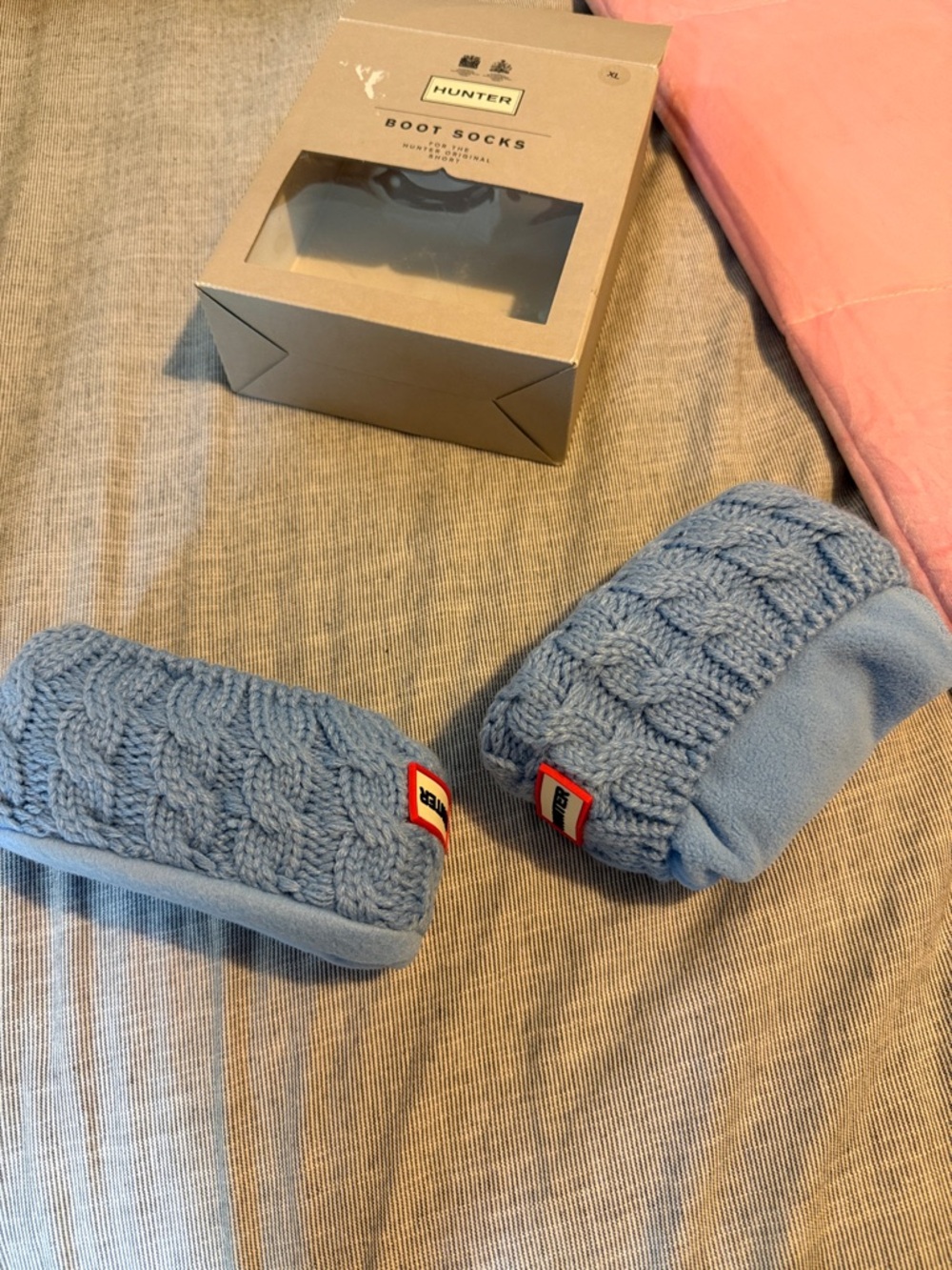 Hunter Light Blue Cable-Knit Boot Socks - Picture 3 of 7